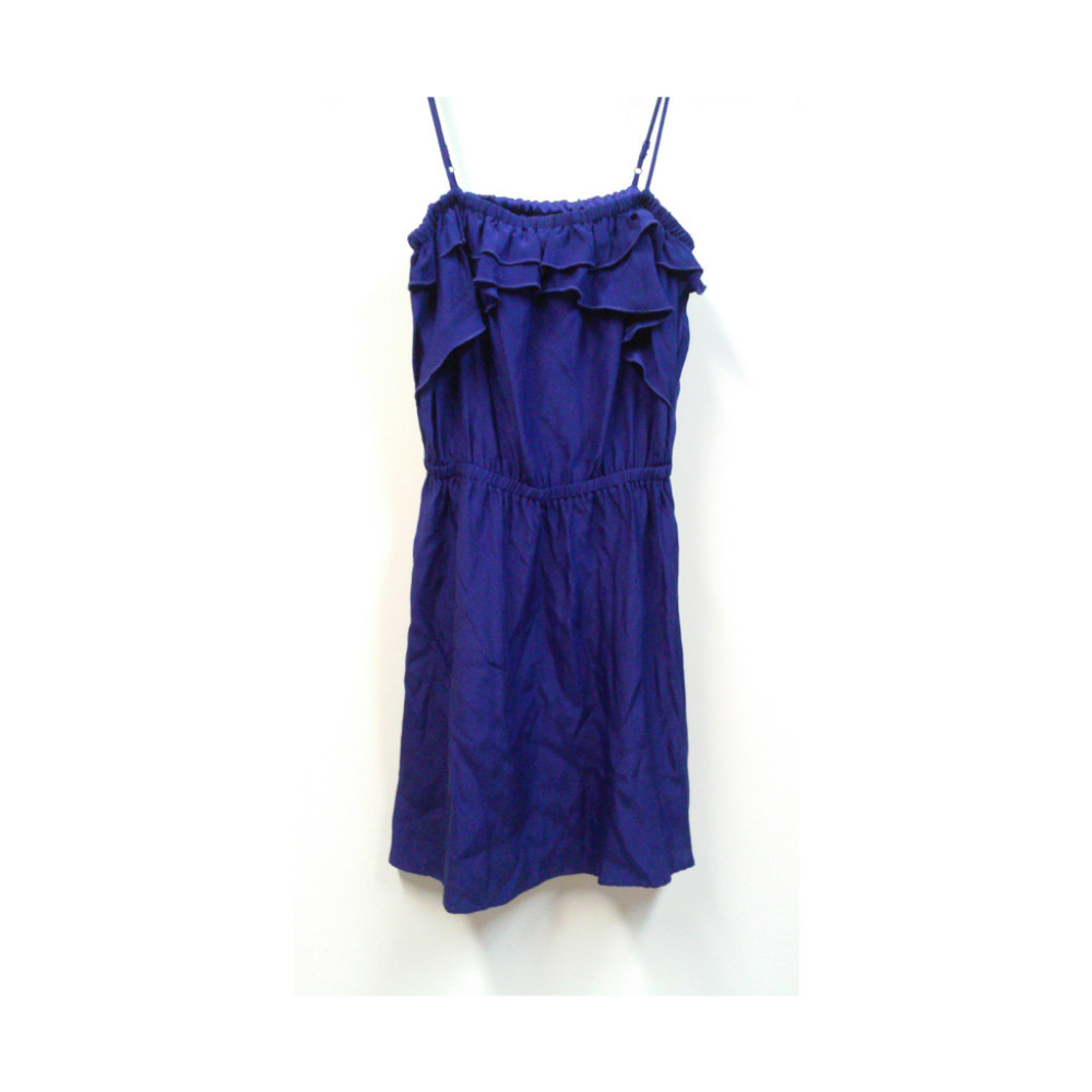 Nordstrom Bellatrix Blue Silk Dress with Ruffles